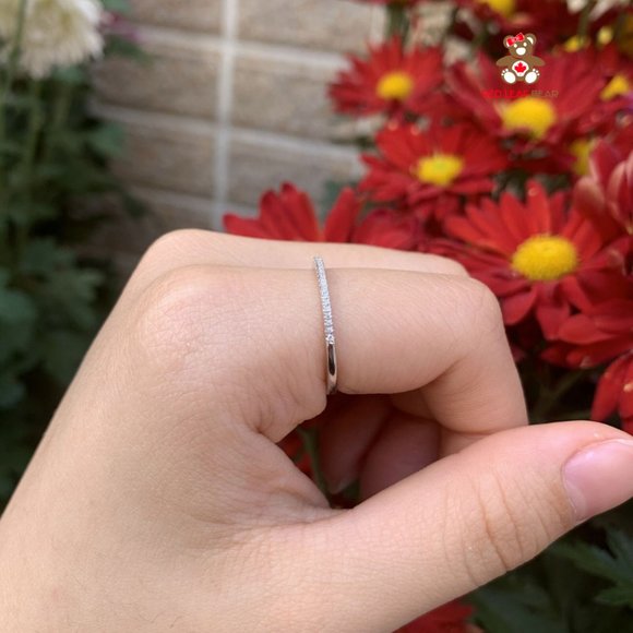 COPY - Solid Sterling Silver CZ Eternity Band Ring - Picture 5 of 5
